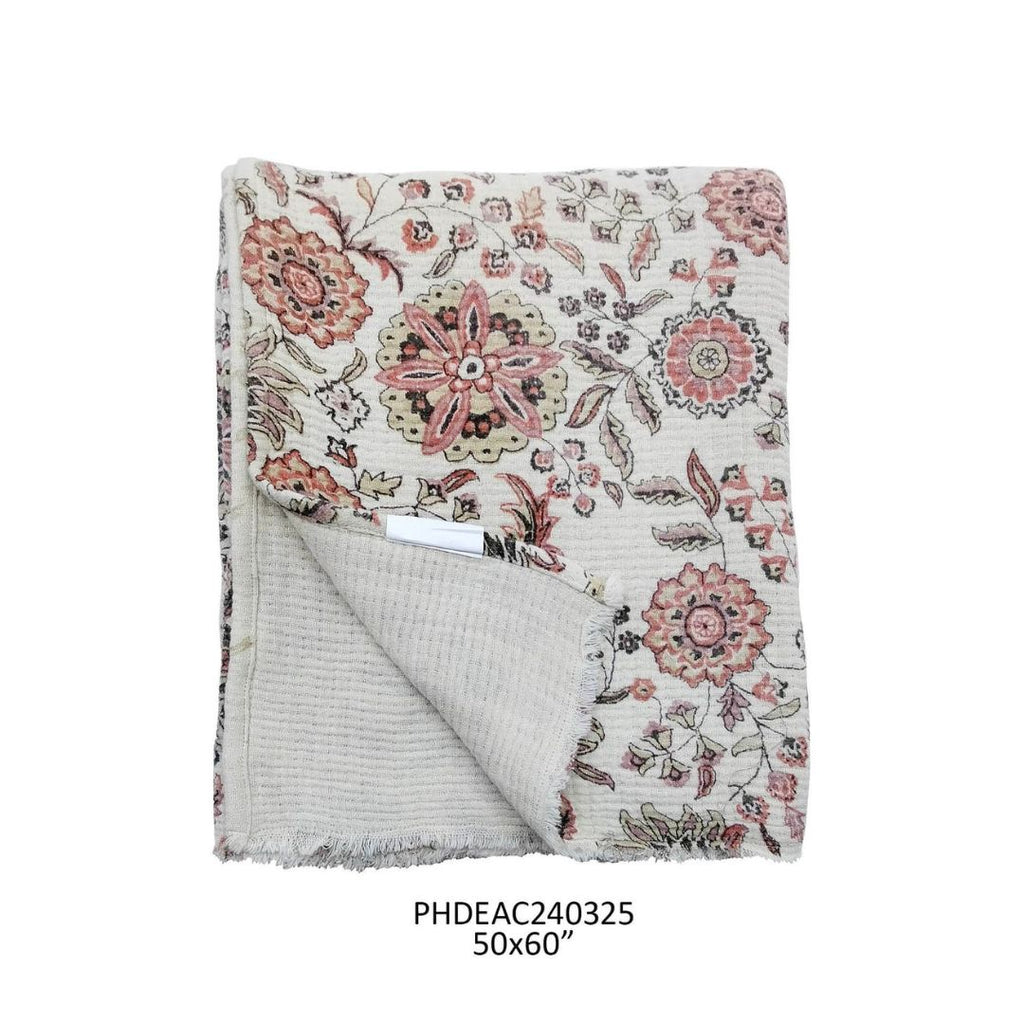 Fennel Botanical Print Cotton Throw Blanket