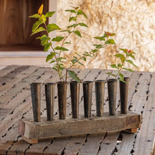 Flower Centerpiece Of Wood & Tin
