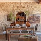 Flower Centerpiece Of Wood & Tin