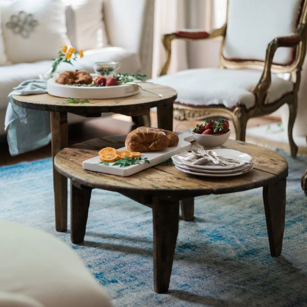 Found European Wine Tasting Table