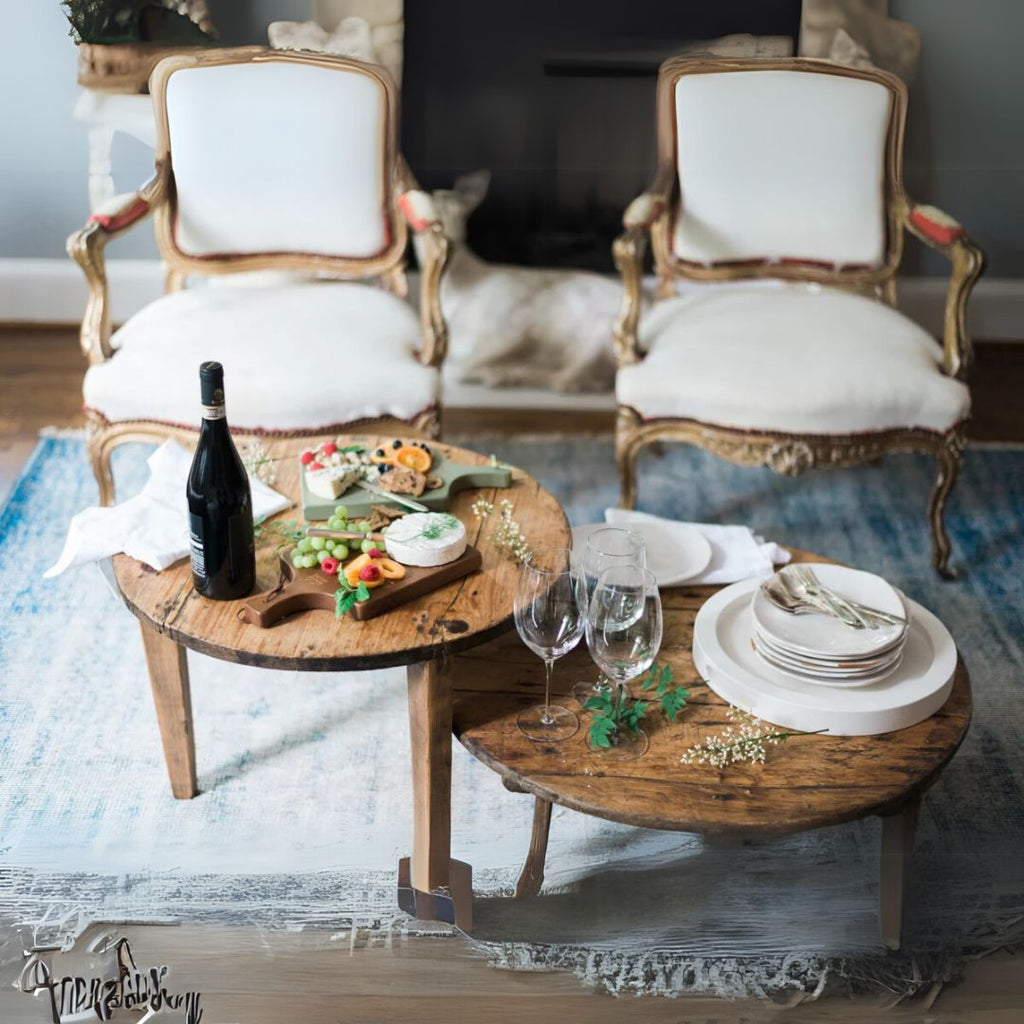 Found European Wine Tasting Table