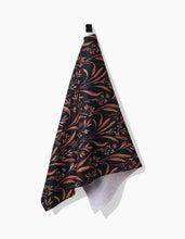 Vintage Grass Black Geometry Tea Towel