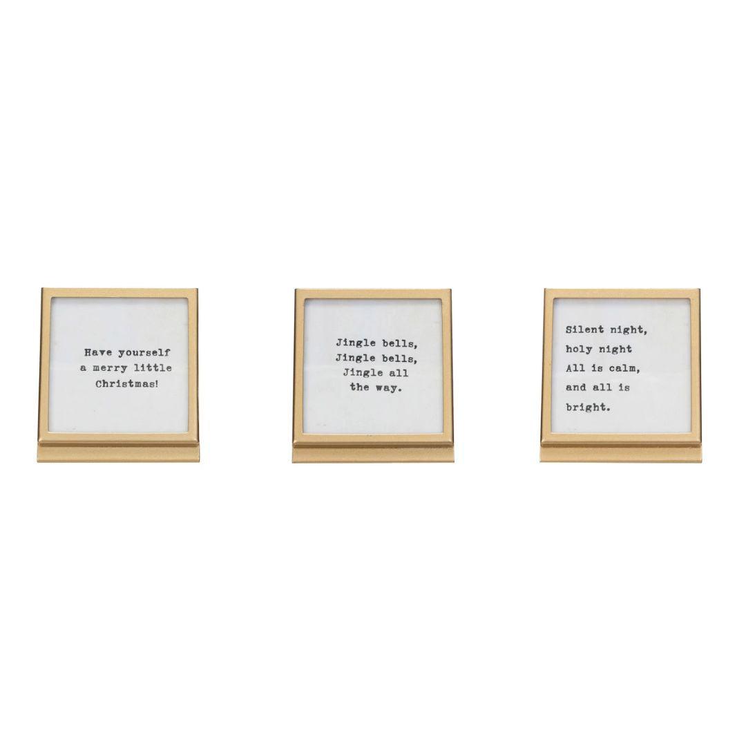 3" Glass Frame with Easel & Saying