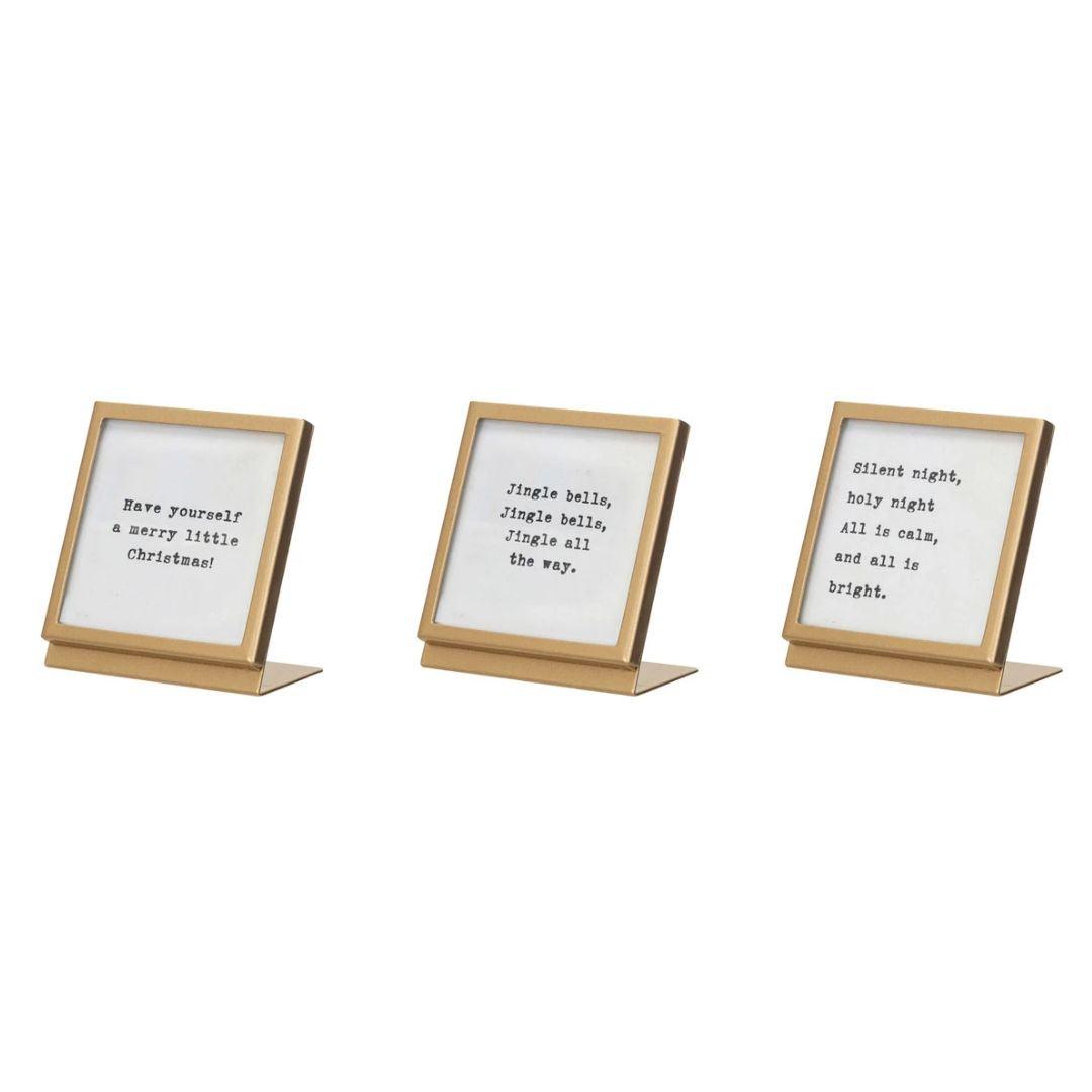 3" Glass Frame with Easel & Saying