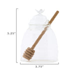 5" Glass Honey Jar with Dipper