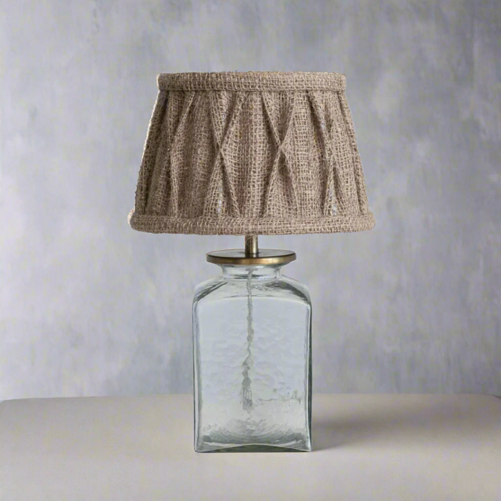 glass-lamp-with-pintucked-jute-shade
