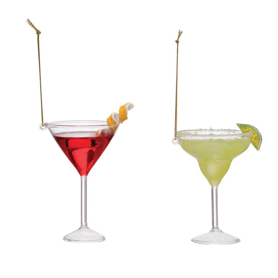Glass Cocktail Ornaments