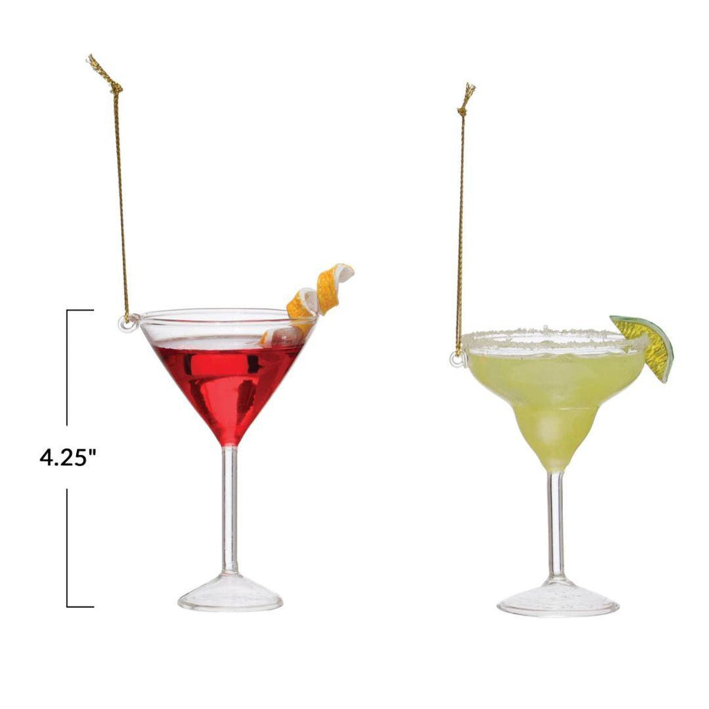 Glass Cocktail Ornaments