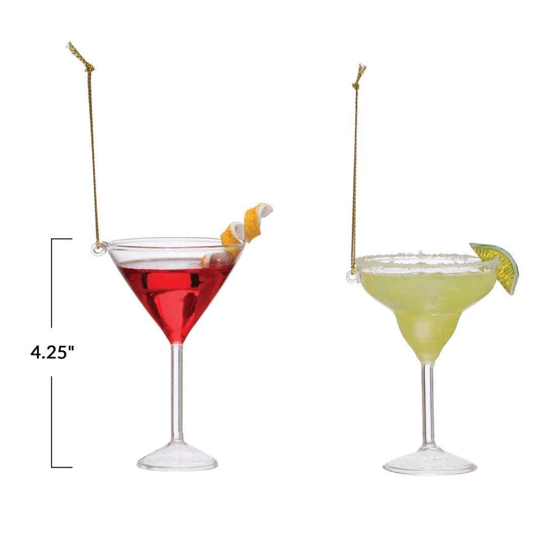 Glass Cocktail Ornaments