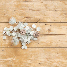 23" Glittery Snow Eucalyptus, Pine and Cones Spray