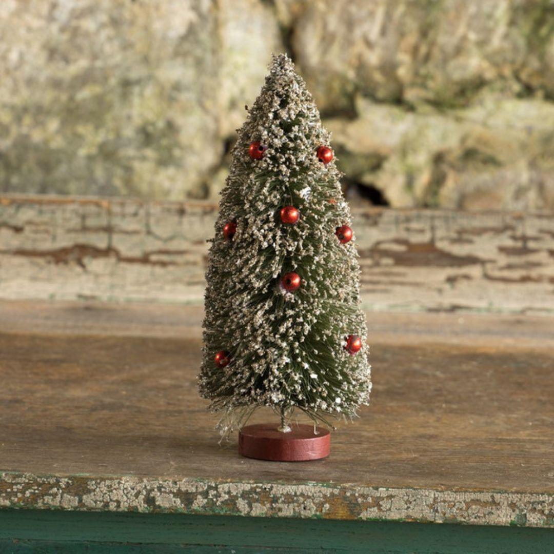 10" Green Bottle Brush Christmas Tree