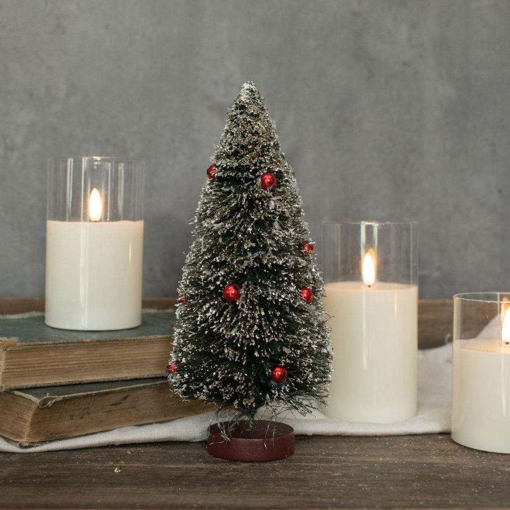 10" Green Bottle Brush Christmas Tree