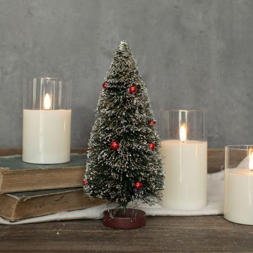 10" Green Bottle Brush Christmas Tree