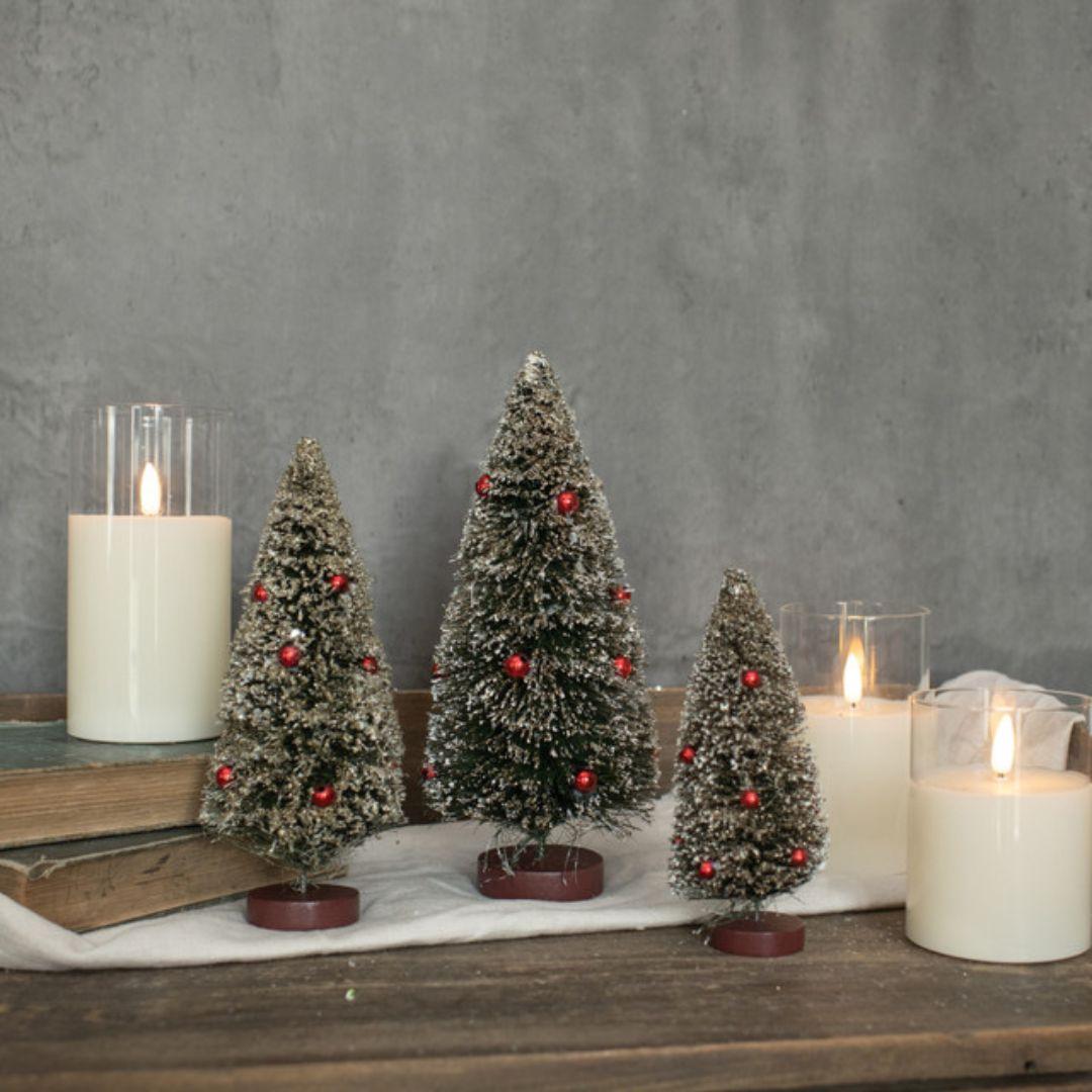 10" Green Bottle Brush Christmas Tree