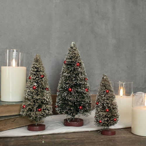 8" Green Bottle Brush Christmas Tree