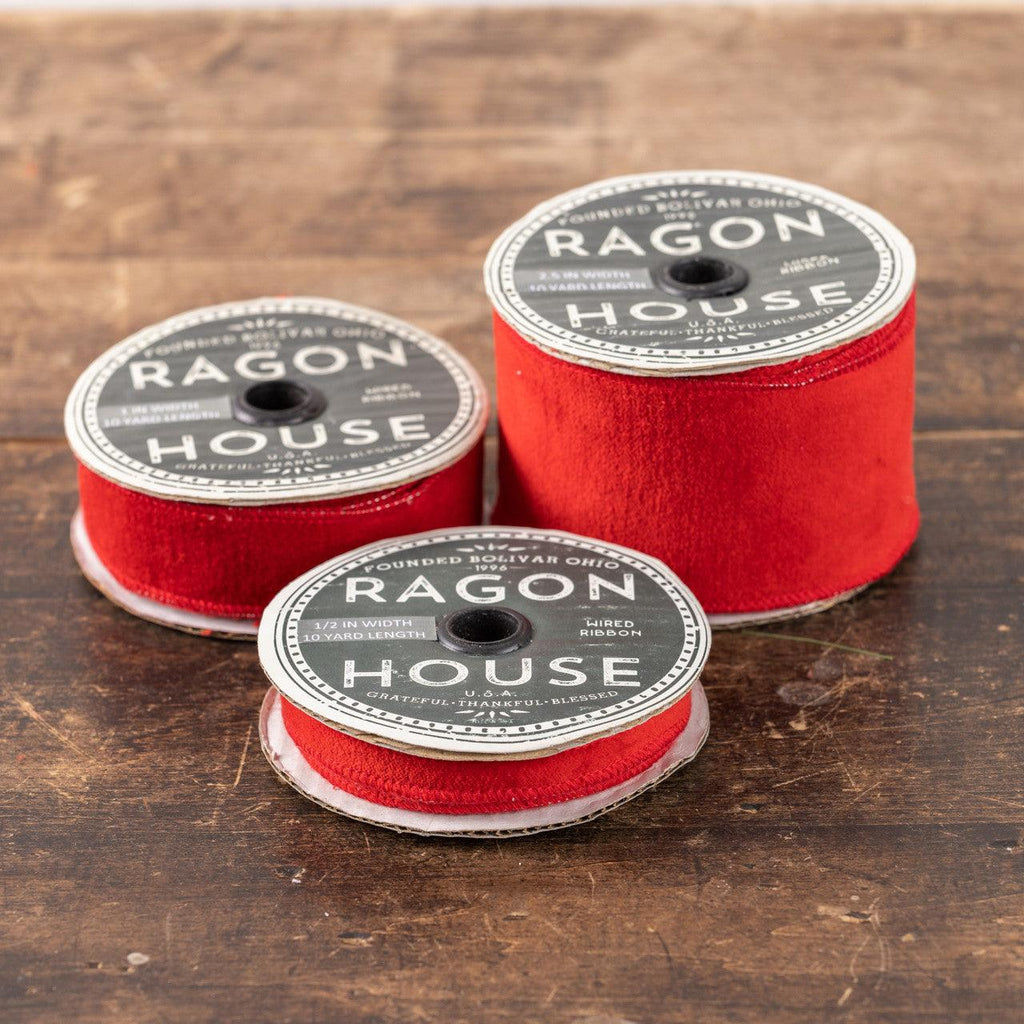 Red Velvet Ribbon - 1/2" width