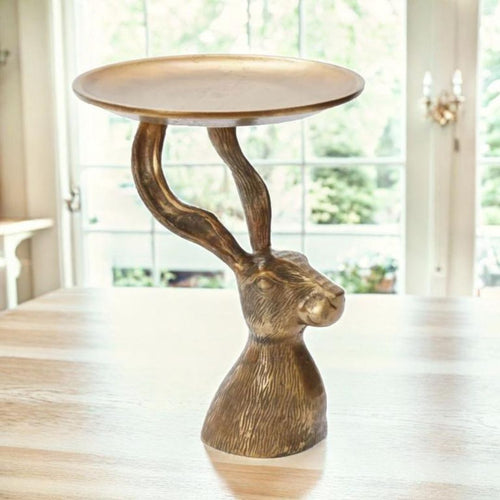 Halcyon Hare Stand – Antique Gold