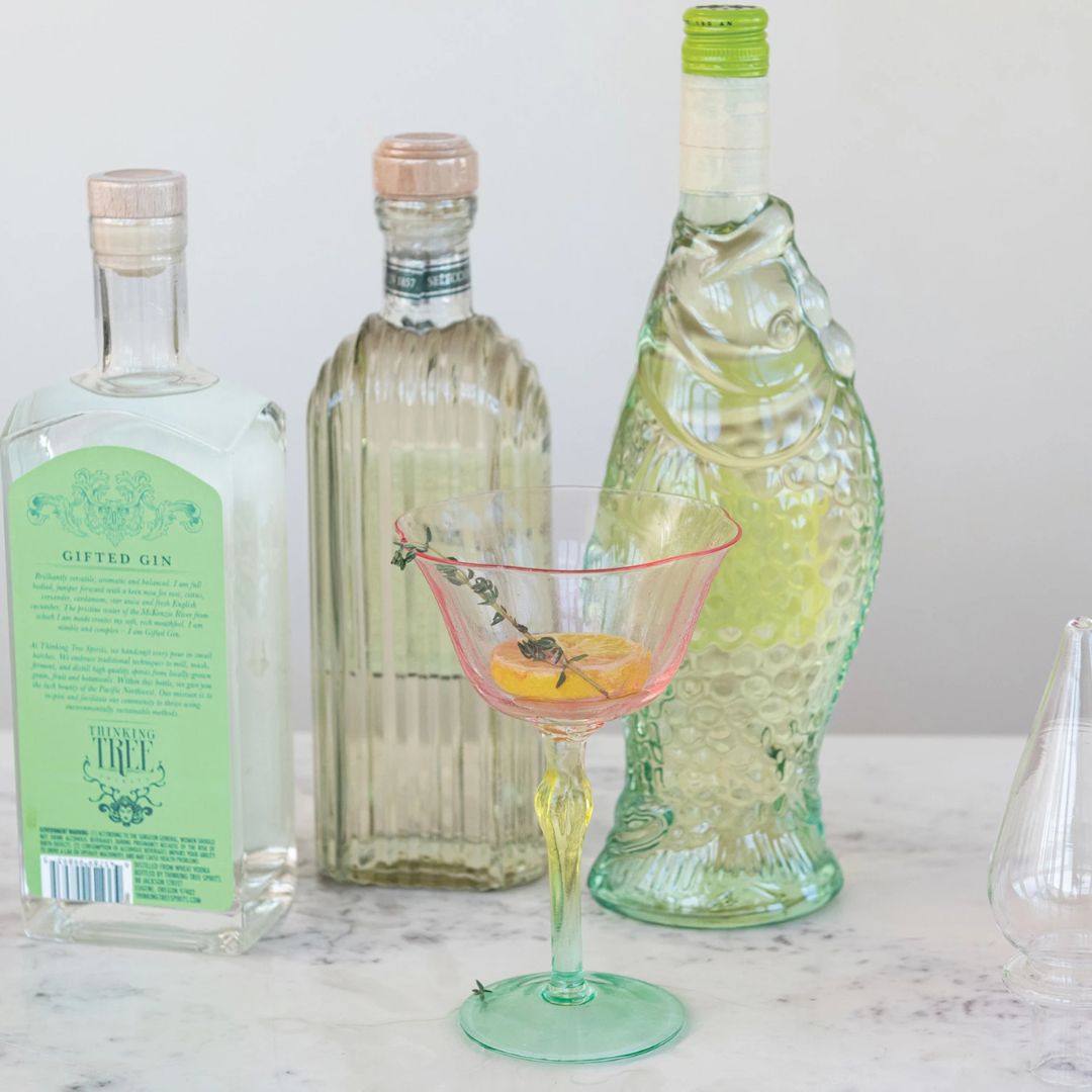 Hand Blown Stemmed Wine Glass