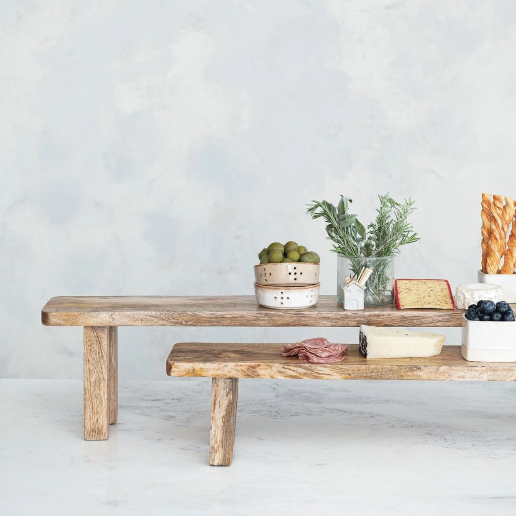 Hand - Carved Mango Wood Pedestal