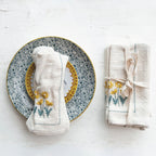 Hand Embroidered Napkins with Flowers & French Knots