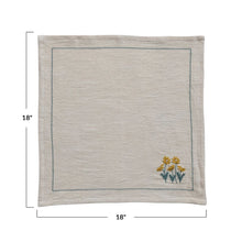 Hand Embroidered Napkins with Flowers & French Knots
