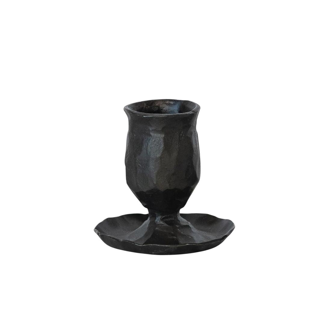 2.25" Hand-Forged Cast Iron Taper Candle Holder