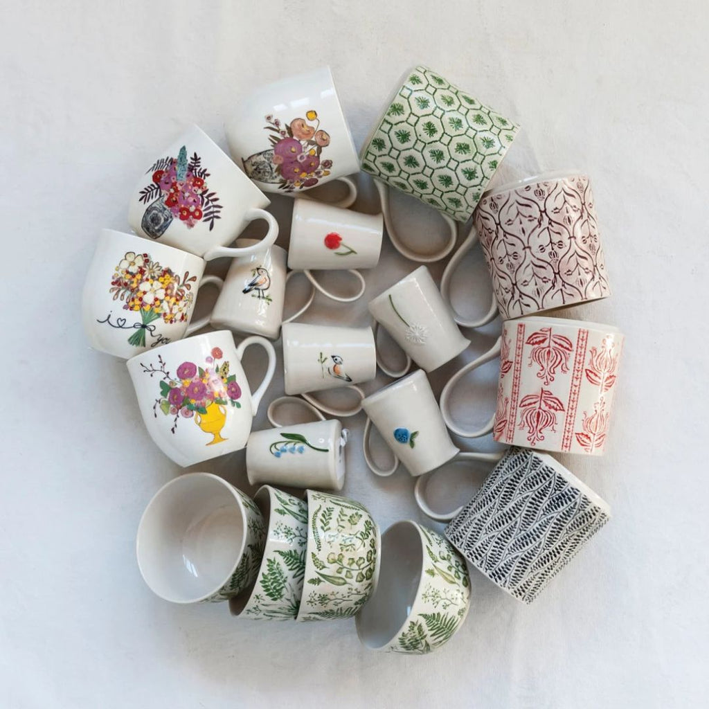 Hand Painted Embossed Creamer Mug