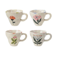 Hand Painted Mug with Flower Image - 4 Assorted Styles