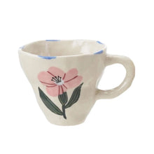 Hand Painted Mug with Flower Image - 4 Assorted Styles