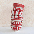 Hand-Painted Stoneware Latte Bowl