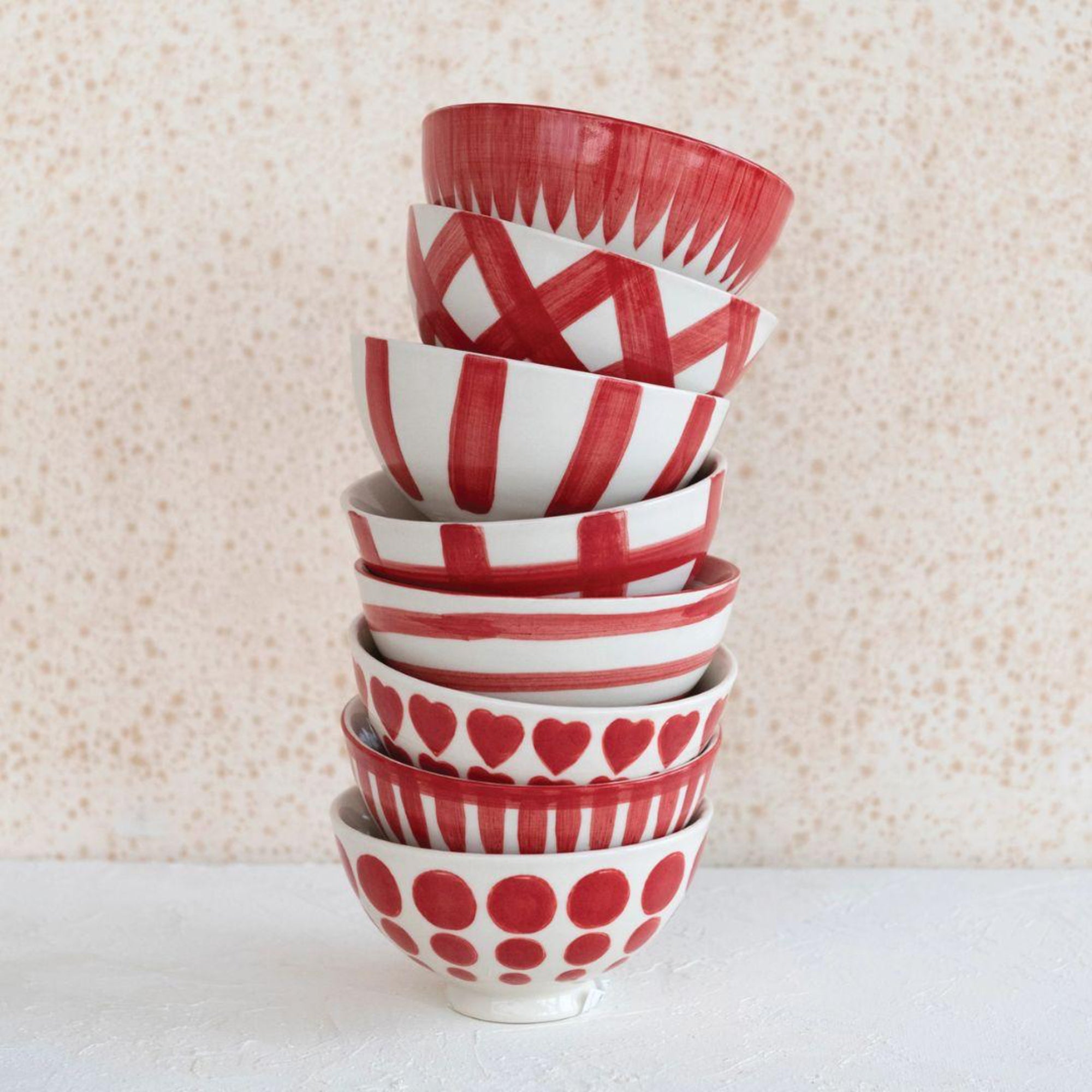 Hand-Painted Stoneware Latte Bowl