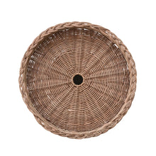 Decorative Hand-Woven Rattan Pedestal with Braided Rim