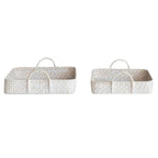 Hand-Woven Bamboo Trays – White