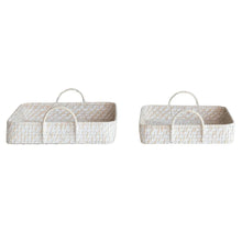 Hand-Woven Bamboo Trays – White