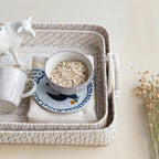 Hand-Woven Bamboo Trays – White