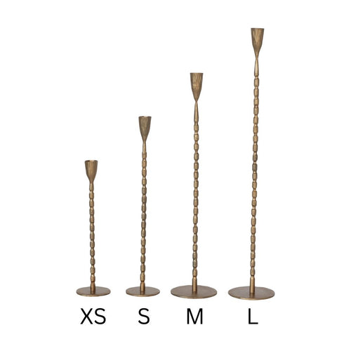 15.5" Hand Forged Cast Iron Taper Holder – Brass Finish