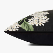 Hydrangea Black Throw Pillow - 22x22"