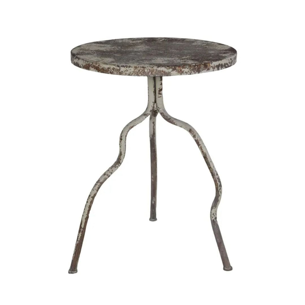 Iron Blanc Side Table - Antiqued White