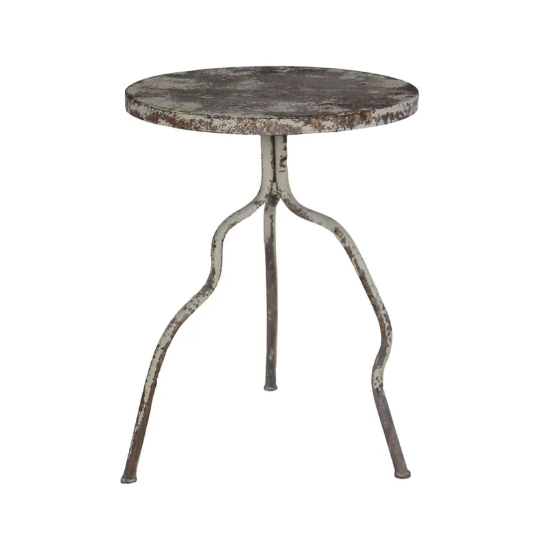 Iron Blanc Side Table - Antiqued White
