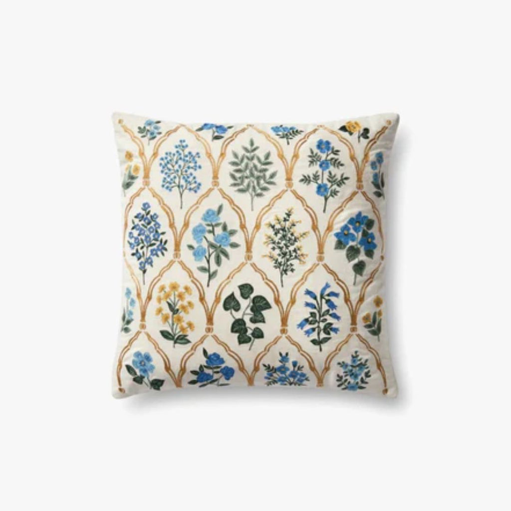 Ivory Floral Throw Pillow