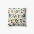 Ivory Floral Throw Pillow
