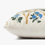 Ivory Floral Throw Pillow 18x18"