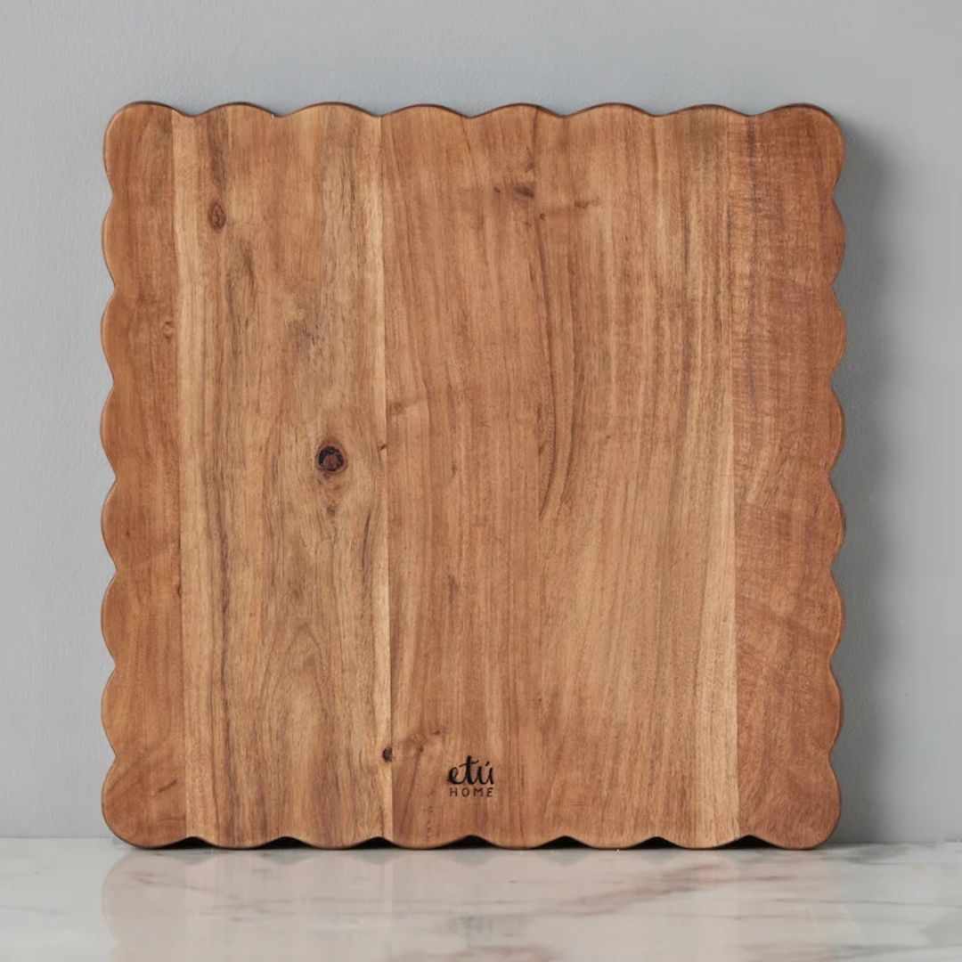 Large Square Scalloped Cutting Board