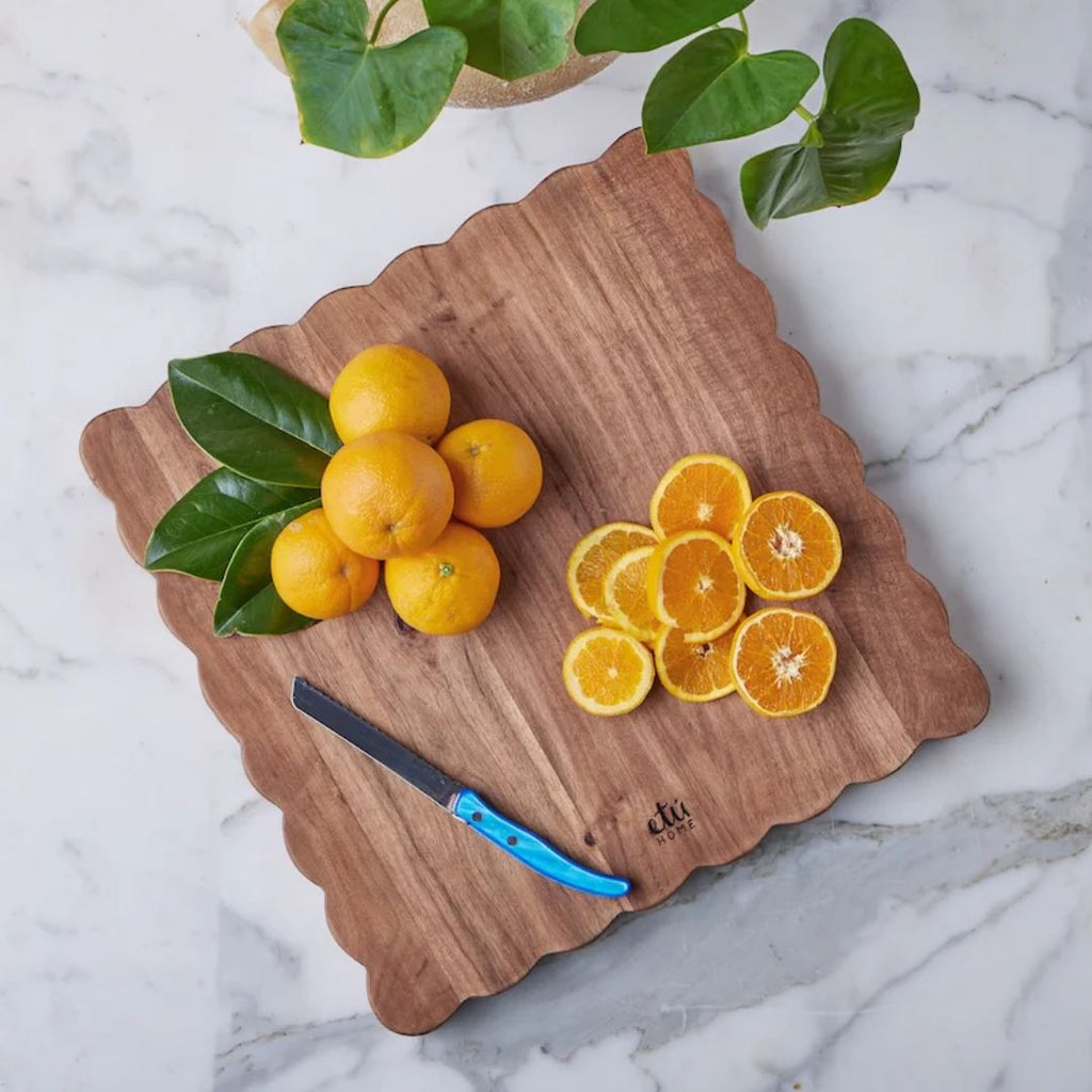 Large Square Scalloped Cutting Board