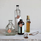 Leather & Cast Iron Bottle Tags - Set of 6