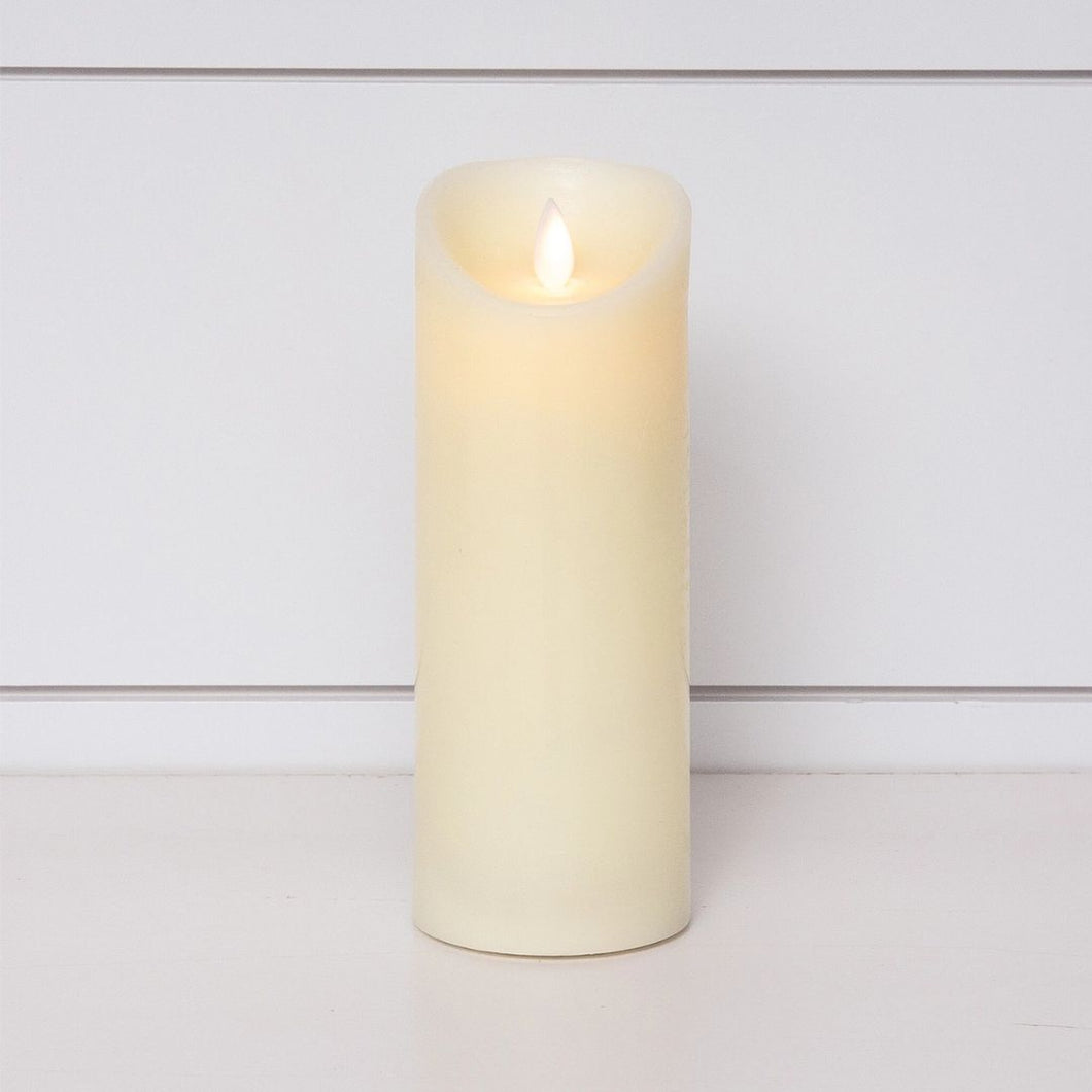 Flameless Realistic LED Candle with Flickering Pillar - Large