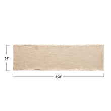Linen Blend Table Runner with Frayed Edges