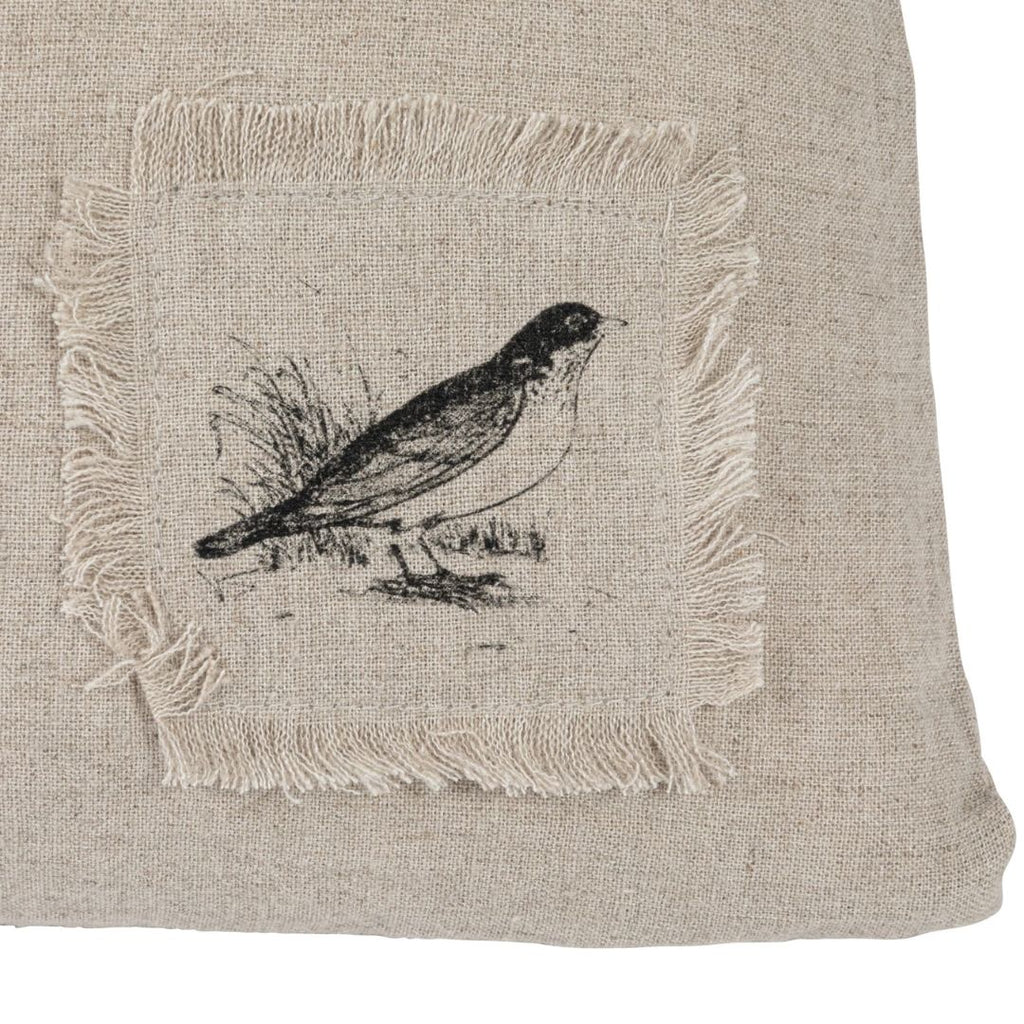 24" Lumbar Linen Throw Pillow With Printed Florals