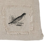 24" Lumbar Linen Throw Pillow With Printed Florals