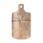 Mango Wood Cheese Cutting Board & Knife - Assorted 4 Styles